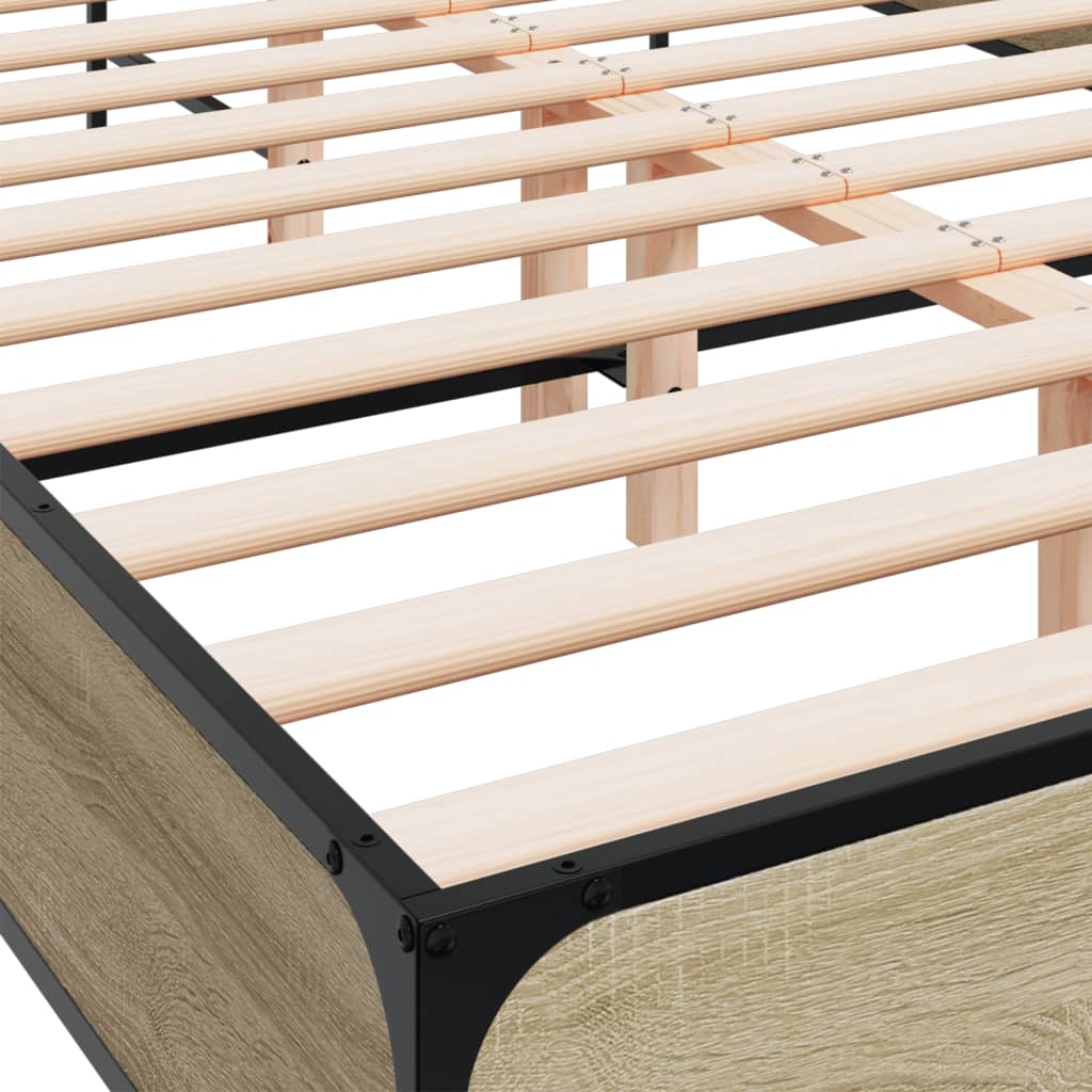 Bed Frame | Sonoma Oak | Engineered wood, metal, plywood | Double