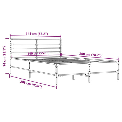 Bed Frame | Smoked Oak | Engineered wood, metal | Double | Bed Frame