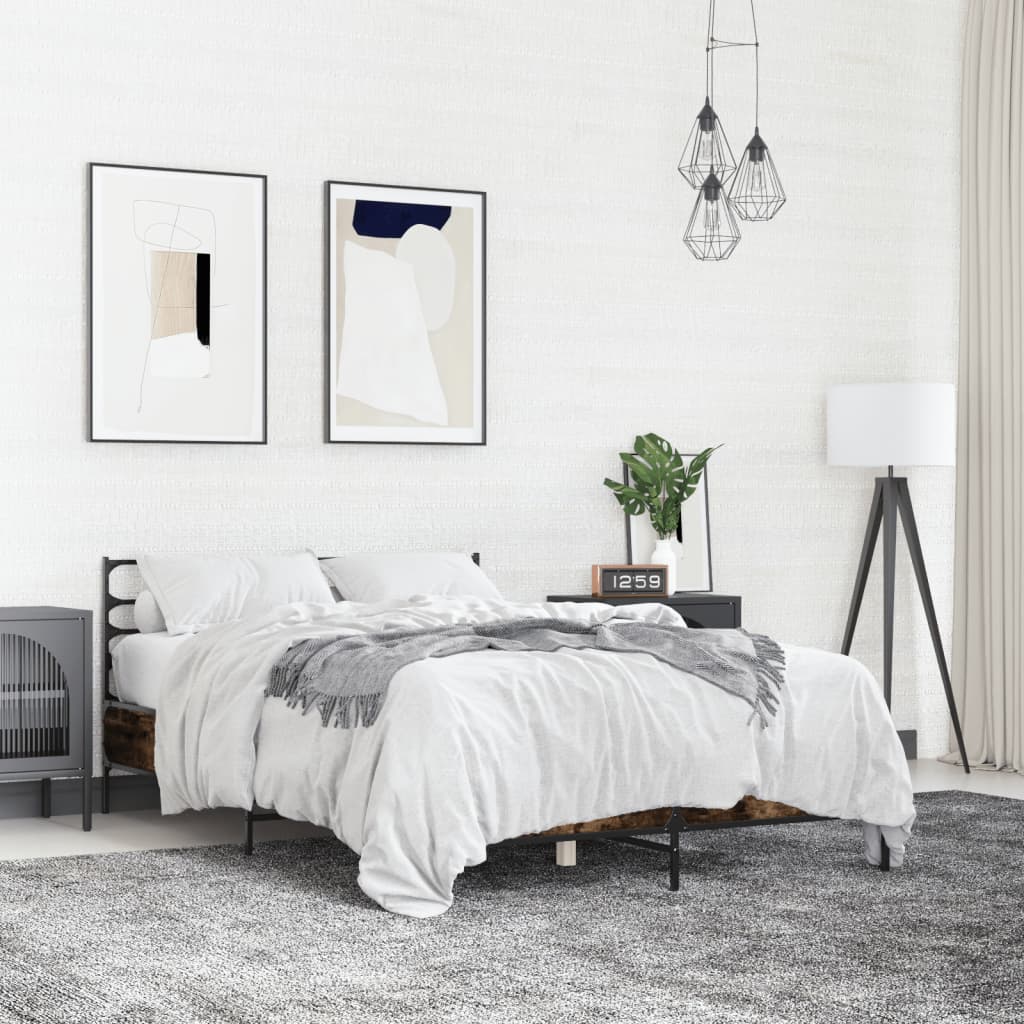 Bed Frame | Smoked Oak | Engineered wood, metal | Double | Bed Frame