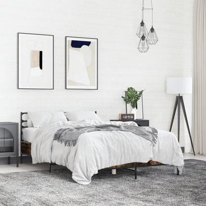 Bed Frame | Smoked Oak | Engineered wood, metal | Double | Bed Frame
