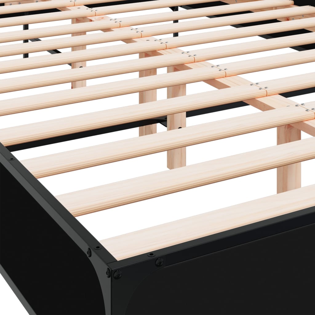 Bed Frame without Mattress Black 150x200 cm King Size