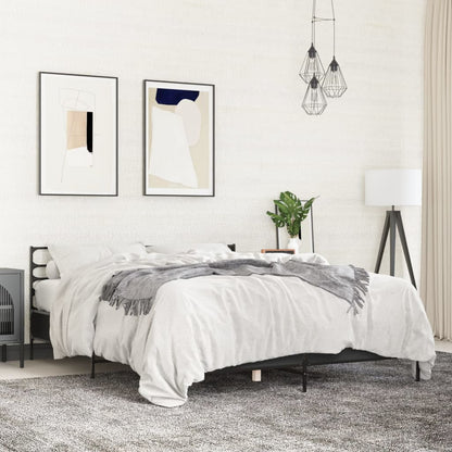 Bed Frame without Mattress Black 150x200 cm King Size