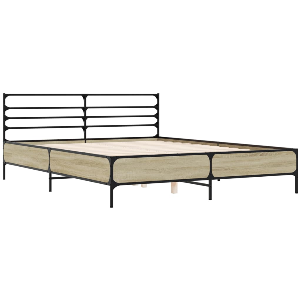 Bed Frame without Mattress Sonoma Oak 150x200 cm King Size
