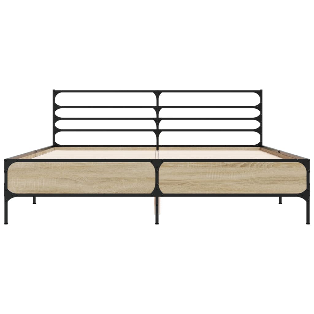 Bed Frame without Mattress Sonoma Oak 150x200 cm King Size