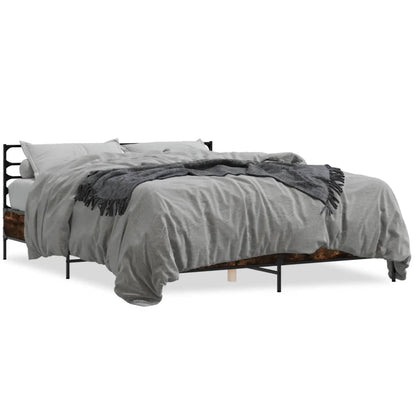 Bed Frame | Smoked Oak | Engineered Wood, Metal | King | Bed Frame
