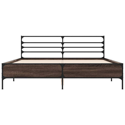 Bed Frame | Smoked Oak | Engineered Wood, Metal | King | Bed Frame
