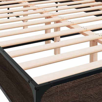 Bed Frame | Brown Oak | Engineered wood, Metal | King | Bed Frame