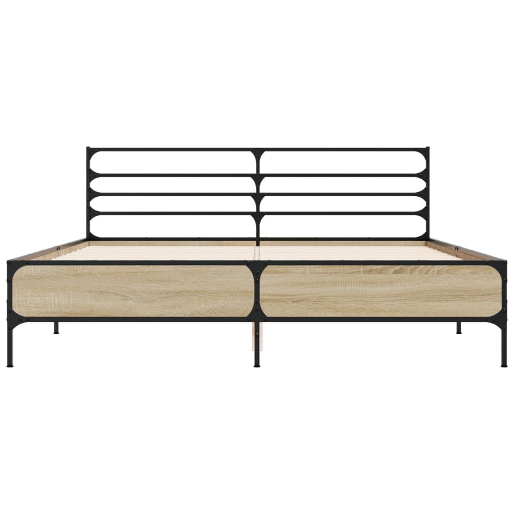 Bed Frame without Mattress Sonoma Oak 160x200 cm