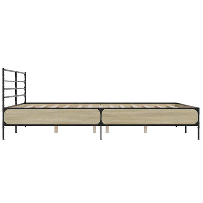 Bed Frame without Mattress Sonoma Oak 180x200 cm Super King