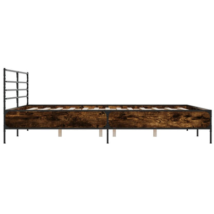 Bed Frame without Mattress Smoked Oak 180x200 cm Super King