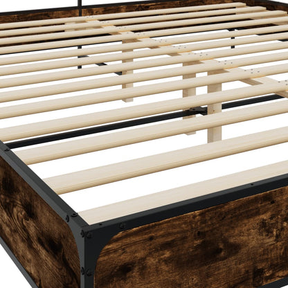 Bed Frame without Mattress Smoked Oak 180x200 cm Super King