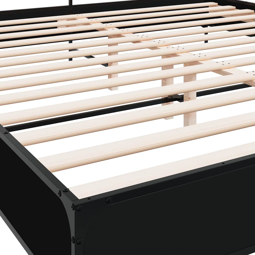 Bed Frame | Black | Engineered wood, metal, plywood | Double |  Durable