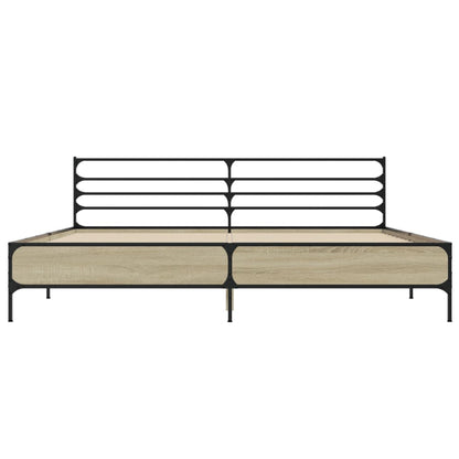 Bed Frame | Sonoma Oak | Engineered Wood, Metal | Double | Modern