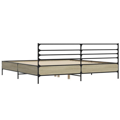 Bed Frame | Sonoma Oak | Engineered Wood, Metal | Double | Modern