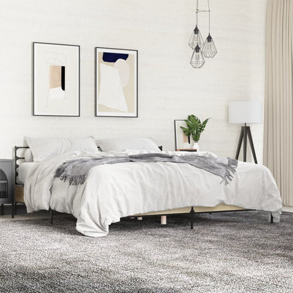 Bed Frame | Sonoma Oak | Engineered Wood, Metal | Double | Modern