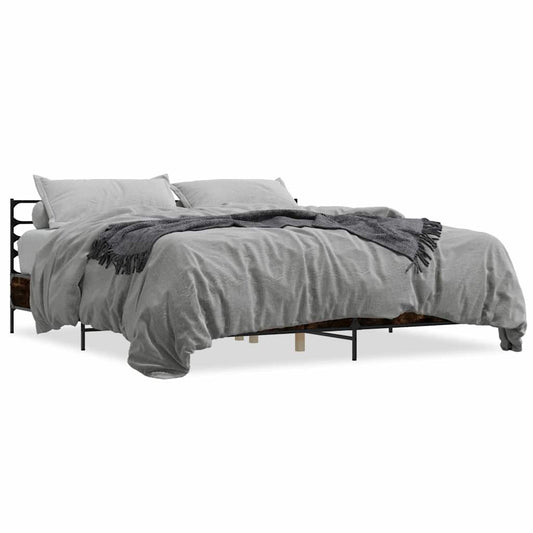 Bed Frame without Mattress Smoked Oak 200x200 cm