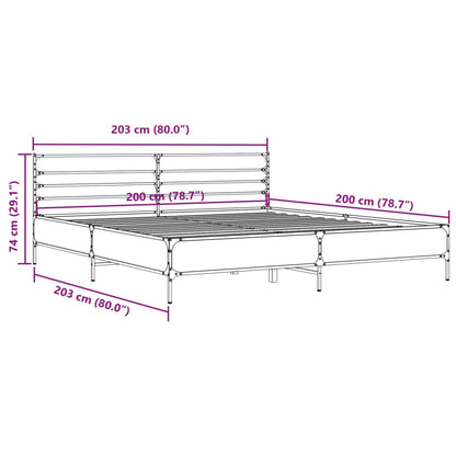 Bed Frame | Smoked Oak | Engineered Wood | Double | Bed Frame