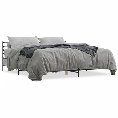 Bed Frame | Grey Sonoma | Engineered Wood and Metal | Double | Bed Frame