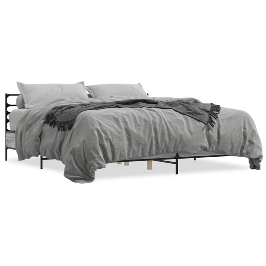 Bed Frame without Mattress Grey Sonoma 200x200 cm