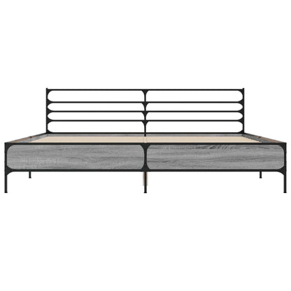 Bed Frame | Grey Sonoma | Engineered Wood and Metal | Double | Bed Frame