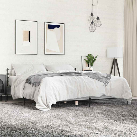 Bed Frame without Mattress Grey Sonoma 200x200 cm