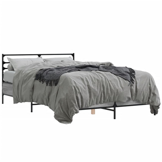Bed Frame without Mattress Grey Sonoma 120x190 cm Small Double