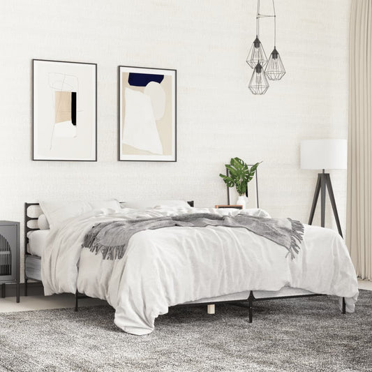 Bed Frame without Mattress Grey Sonoma 120x190 cm Small Double