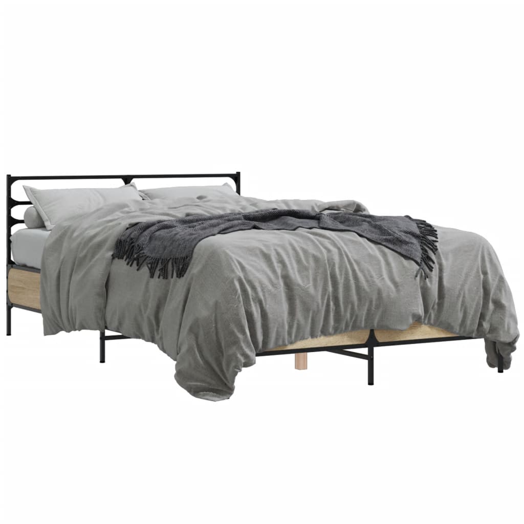 Bed Frame without Mattress Sonoma Oak 135x190 cm Double