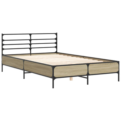 Bed Frame without Mattress Sonoma Oak 135x190 cm Double