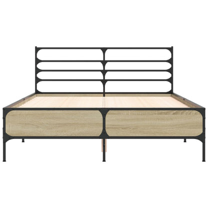 Bed Frame without Mattress Sonoma Oak 135x190 cm Double