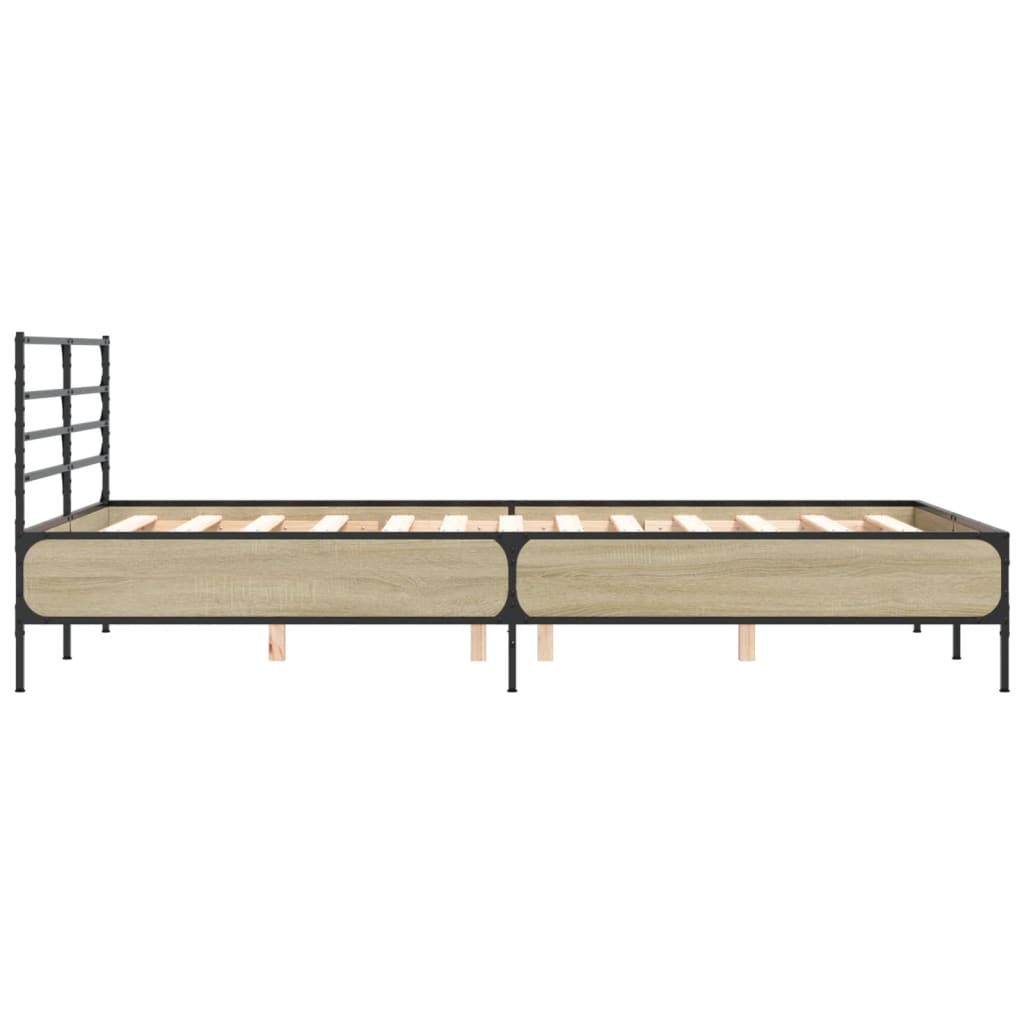 Bed Frame without Mattress Sonoma Oak 135x190 cm Double