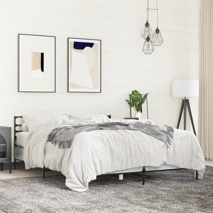 Bed Frame without Mattress Grey Sonoma 135x190 cm Double