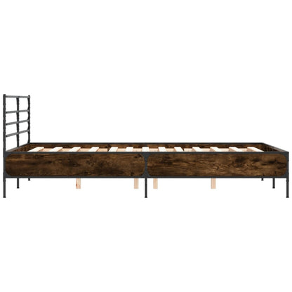 Bed Frame | Brown Oak | Engineered Wood | 135x190 cm Double |  Durable