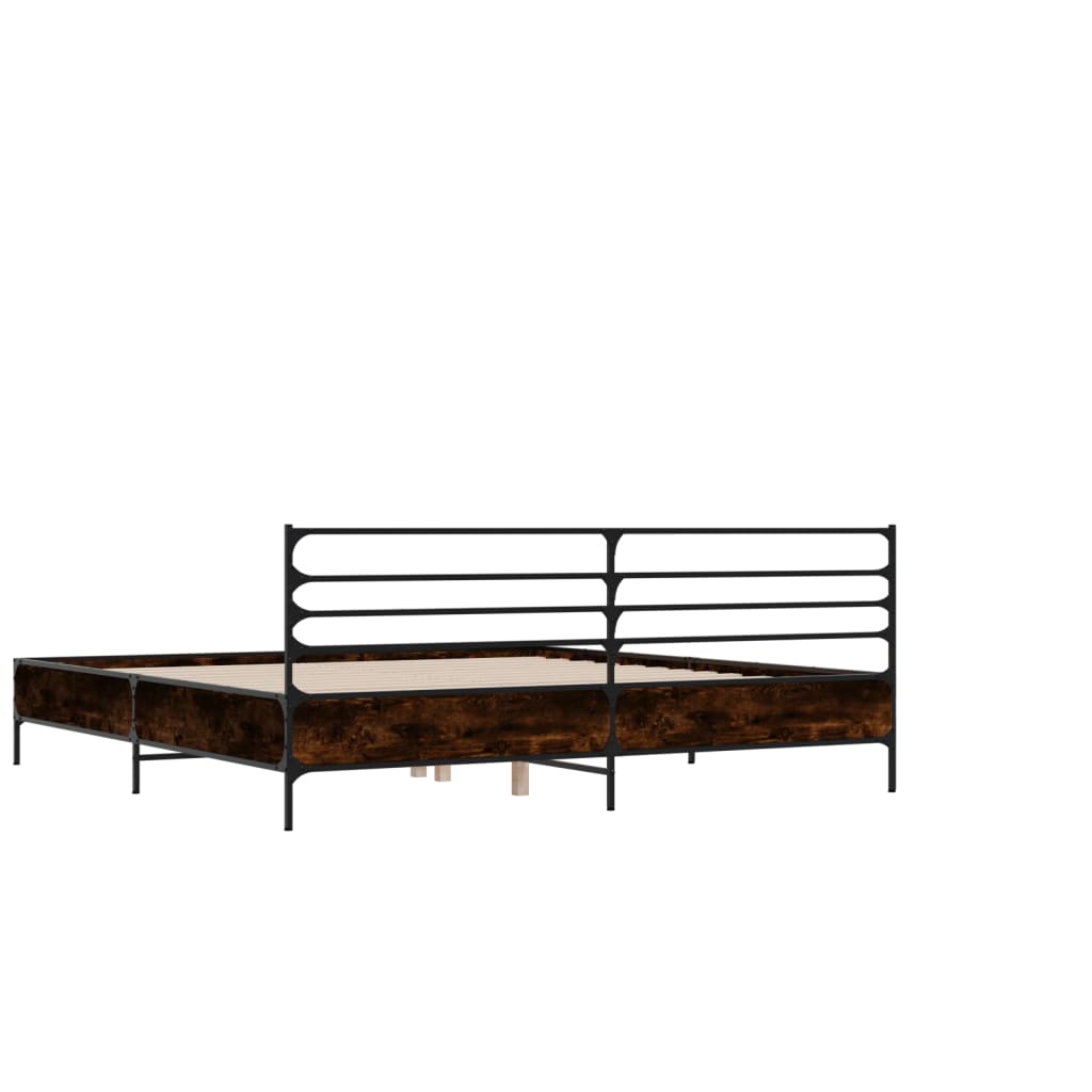 Bed Frame | Brown Oak | Engineered Wood | 135x190 cm Double |  Durable