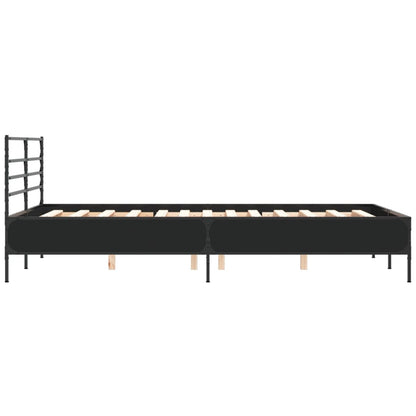 Bed Frame | Black | Engineered wood and metal | Double | Modern