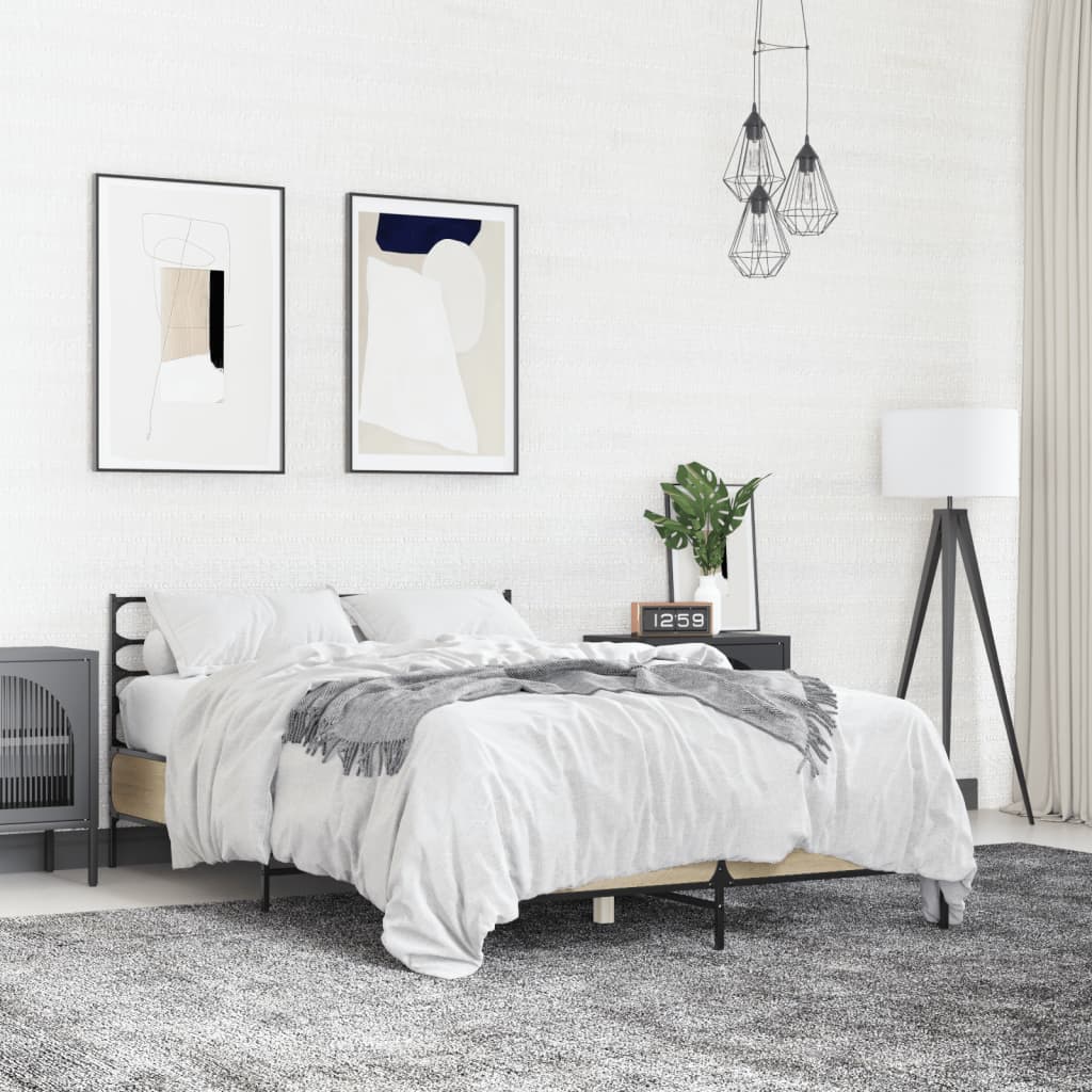 Bed Frame | Sonoma Oak | Engineered wood | Double | Durable | Bed Frame