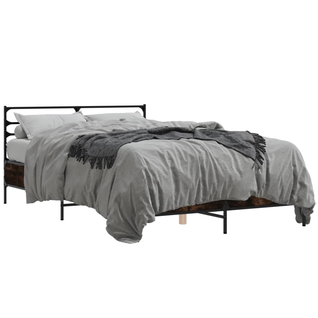 Bed Frame | Smoked Oak | Engineered wood, Metal | 140 x 190 cm