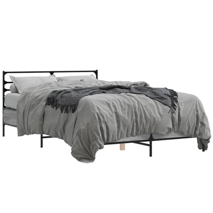 Bed Frame | Grey Sonoma | Engineered wood, metal, plywood | 140x190 cm