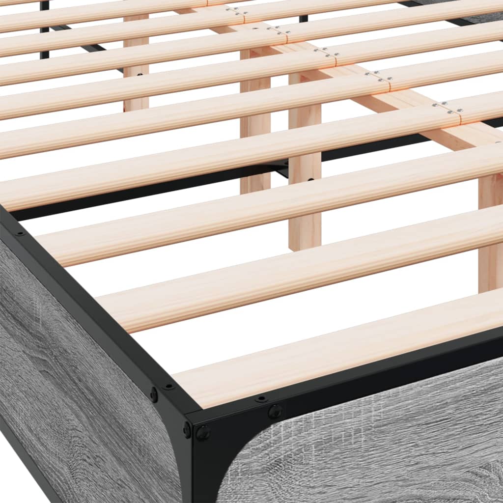Bed Frame | Grey Sonoma | Engineered wood, metal, plywood | 140x190 cm