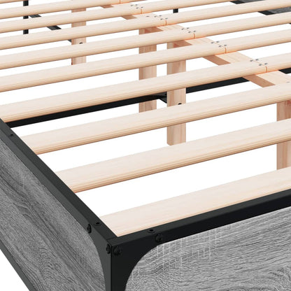 Bed Frame | Grey Sonoma | Engineered wood, metal, plywood | 140x190 cm