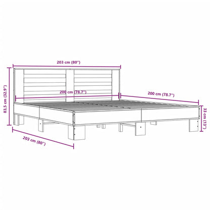 Bed Frame | Sonoma Oak | Engineered wood, metal | Double | Durable