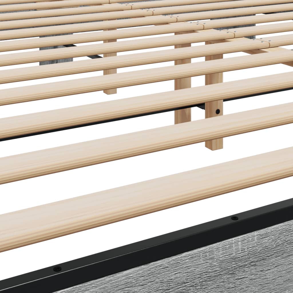 Bed Frame | Grey sonoma | Engineered wood, Metal, Plywood | Double