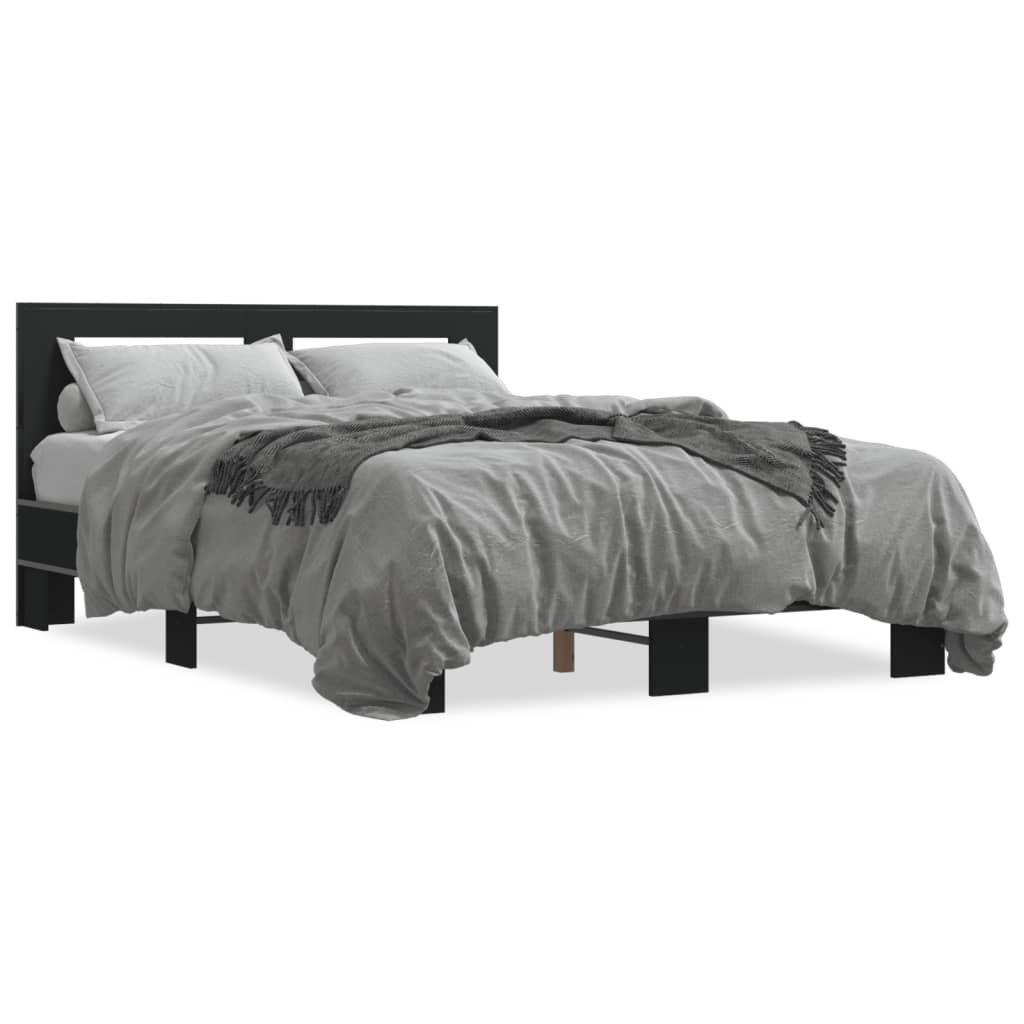 Bed Frame without Mattress Black 140x200 cm