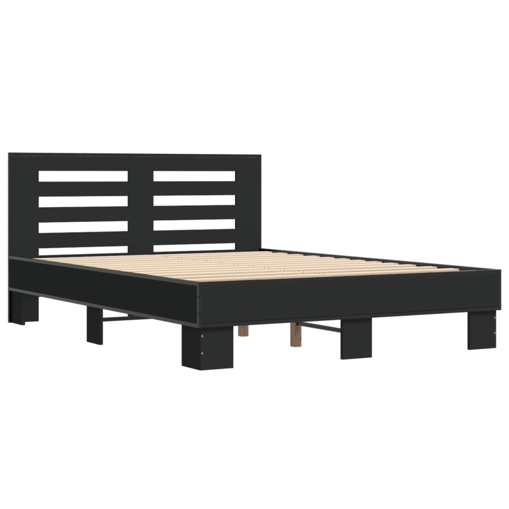 Bed Frame without Mattress Black 140x200 cm