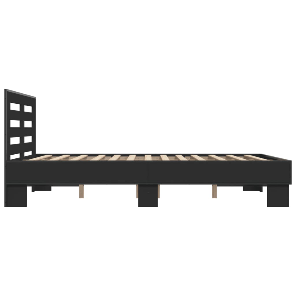 Bed Frame without Mattress Black 140x200 cm