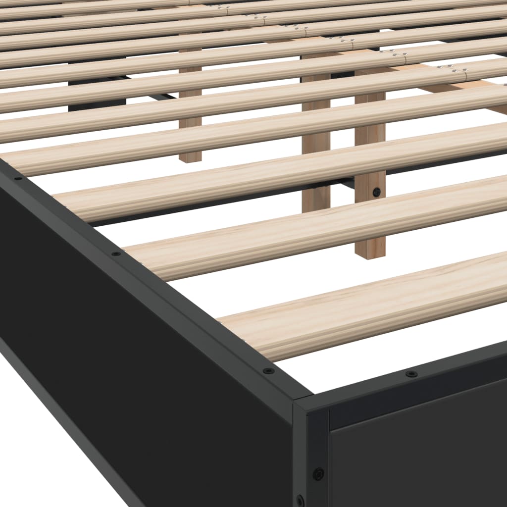 Bed Frame without Mattress Black 140x200 cm
