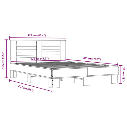 Bed Frame | Sonoma oak | Engineered wood, metal, plywood | Double