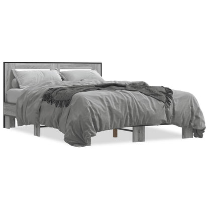 Bed Frame | Grey Sonoma | Engineered wood, metal, plywood | Double