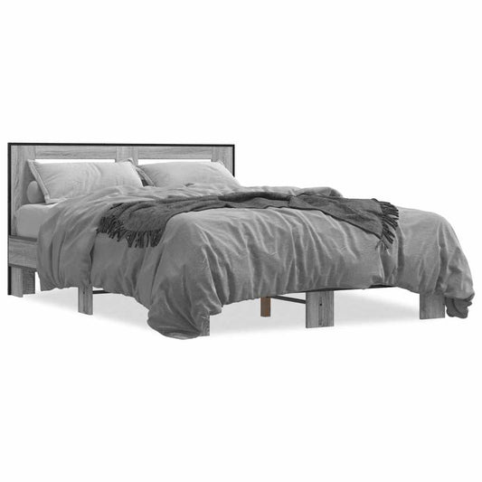 Bed Frame without Mattress Grey Sonoma 120x200 cm