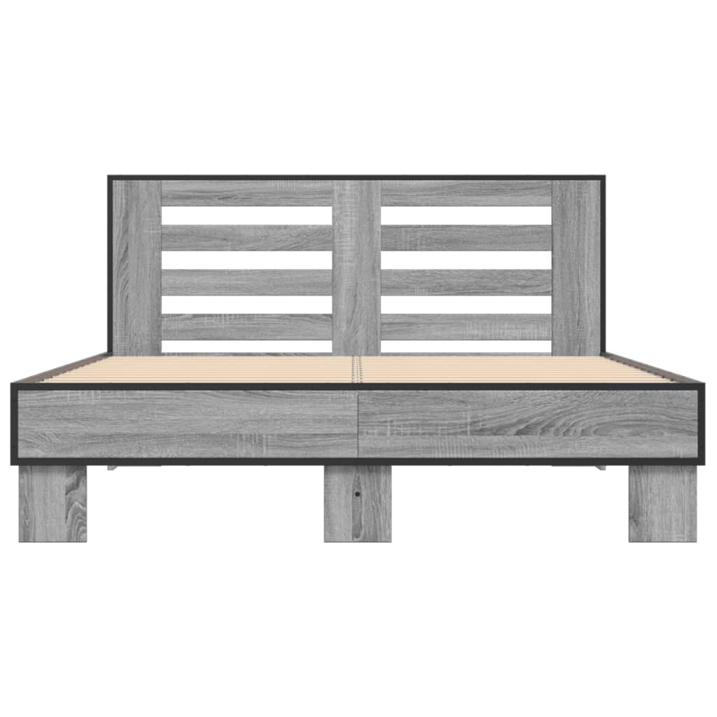 Bed Frame | Grey Sonoma | Engineered wood, metal, plywood | Double